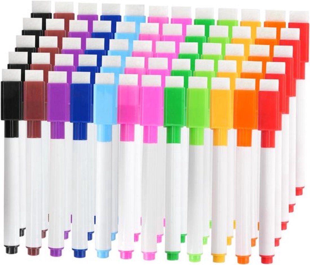 Inovra Plus - Set van 60 - Magnetische droogwisbare whiteboardmarkers