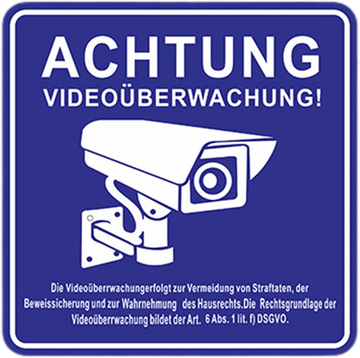 Beveiligingscamera Bord - Waarschuwingssticker Video - Criminaliteit Afschrikken - UV-bestendig PVC - 14.4 x 13.9 cm - C