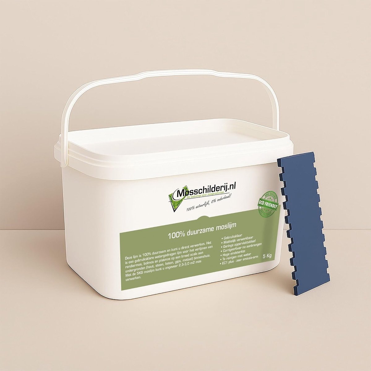 Moslijm - Lijm voor mos - Moswanden maken - Watergedragen lijm - 5 kg - Wit