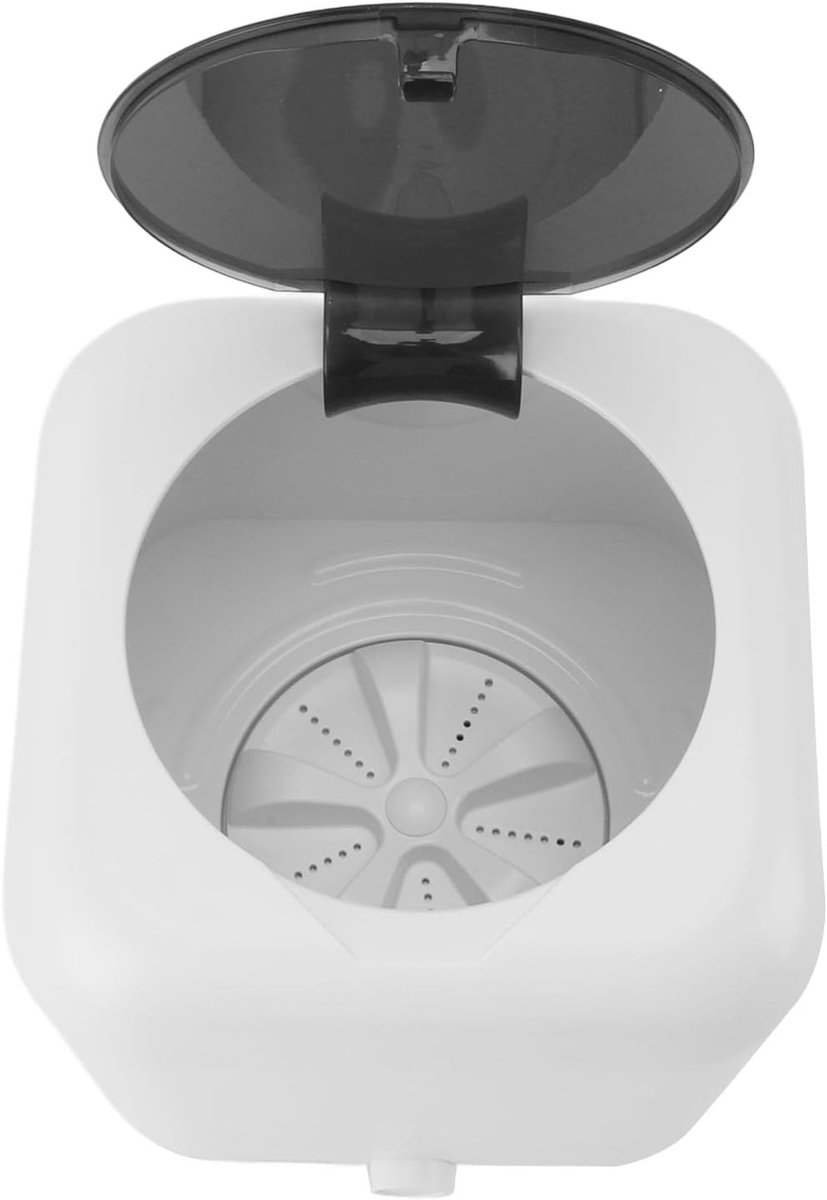 Mini Wasmachine Compacte Wasmachine Draagbaar Ondergoed en Sokken Wassen USB Oplaadbaar 3 Timers 5 Liter Wit