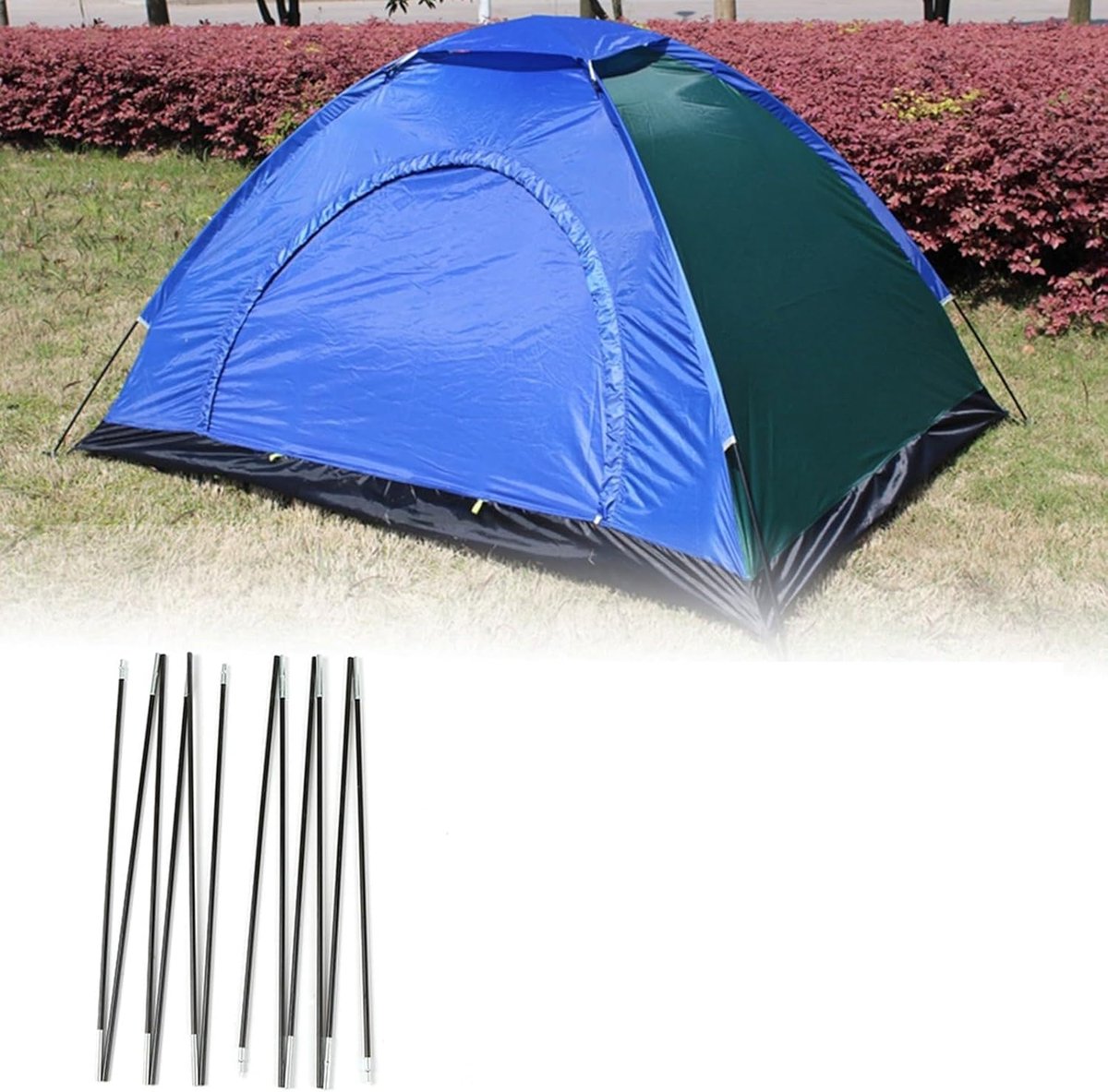 Tentstokken Set - Kampeerstokken Glasvezel - Tent Ondersteuning - Verstelbare Lengte - Tot 4.75m - Zwart