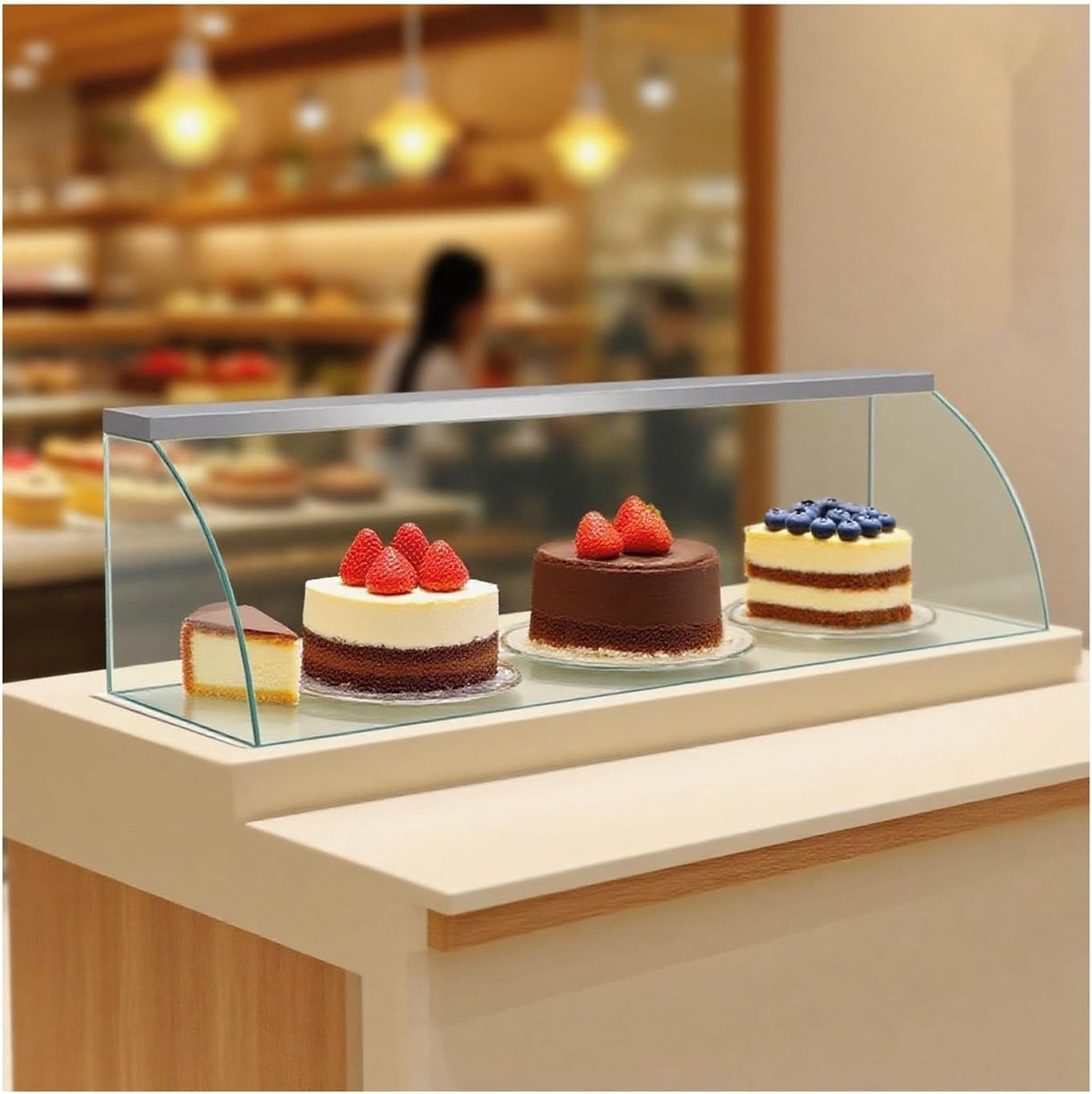 Gekoelde Buffetvitrine - Gebak Display - Voedsel Presentatie - Driezijdig Ingesloten - 70X53X50CM - Transparant