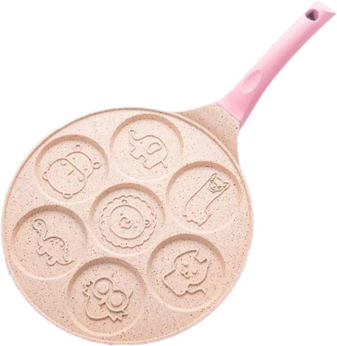 Koekenpan met Zeven Gaten - Ontbijtpan Mokkapannen - Ontbijt Maken - Anti-aanbaklaag - 26cm Diameter - Zwart