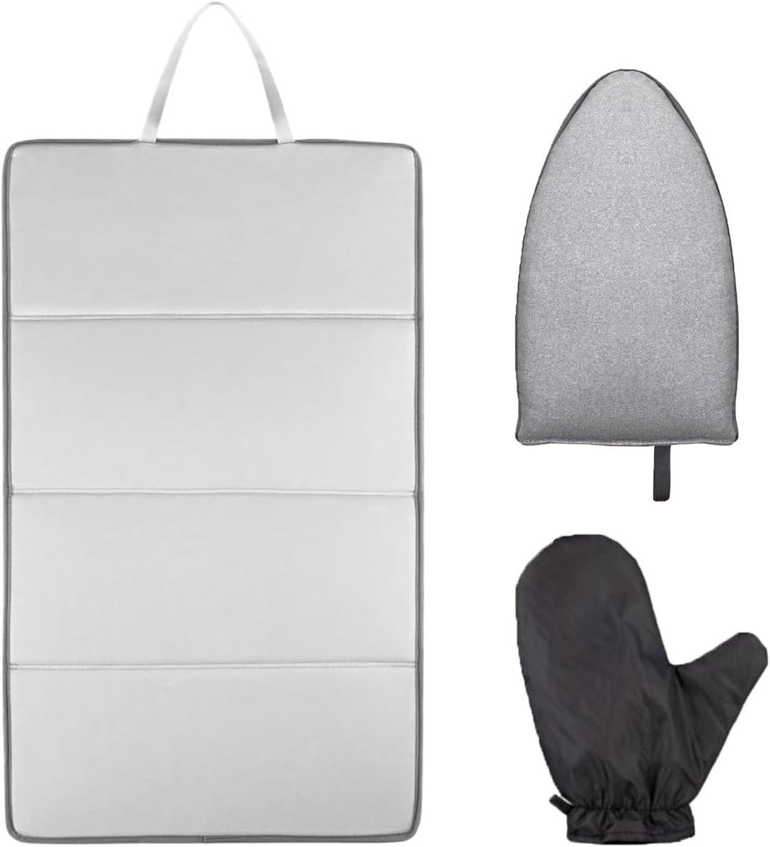 Opvouwbare strijkplank - Stoomplank kleding - Kleding verzorgen - Inclusief hittebestendige handschoen - 40x19 cm - Grijs