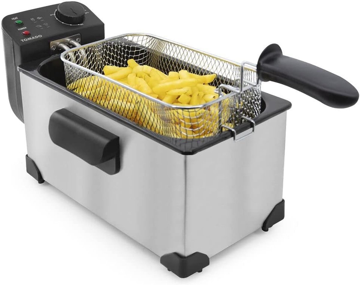 Frituurpan - RVS - 3 liter inhoud - Koude zone - Voor Thuisgebruik