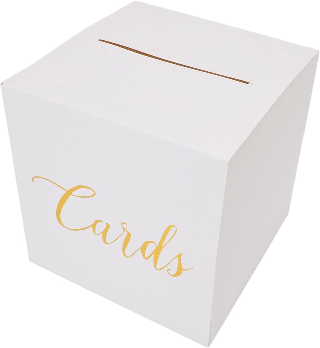 Witte Kaart Box - Ontvangst Box - Feestelijke Gelegenheden - Eenvoudig te Decoreren - 22x22x22.5cm - Wit