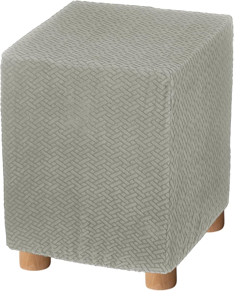 Voetkruk Hoes - Bankje Beschermer - Meubels Opfrissen - Kreukvrij Jacquard - 13-18 Inch - Kaki