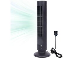Ventilator Toren - Staande Ventilator - Zomerse Koelte - Stil Werking - 90cm Hoog - Zwart