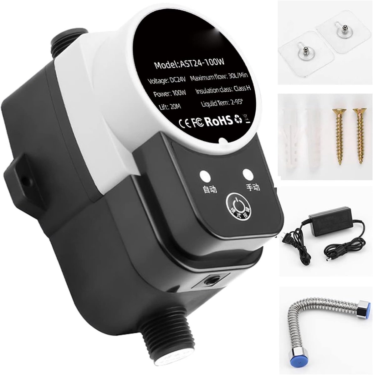 Booster Pomp - Waterpomp Drukregelaar - Thuis Waterdruk - Handmatig Automatisch - 120 Watt - Zwart
