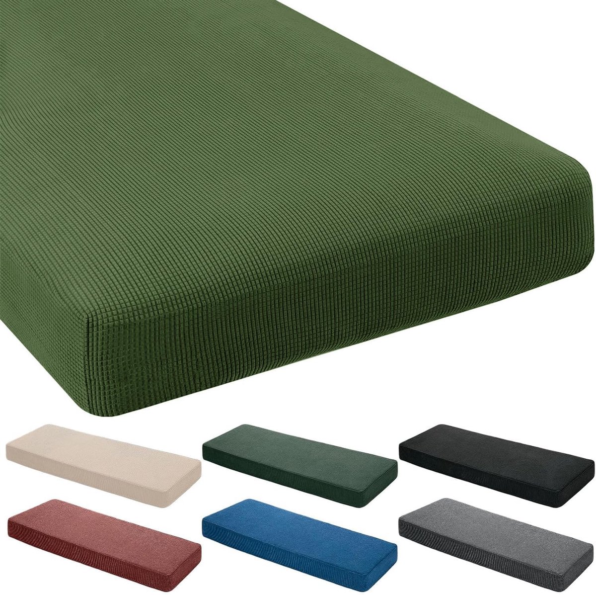 Bankkussen - Zitkussen Tuinkussen - Comfortabel Zitten - Afneembare Hoes - 180x50x5 cm - Grasgroen