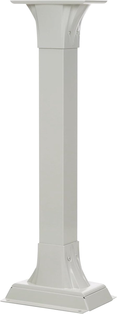 Brievenbus Paal - Brievenbus Ondersteuning - Brieven Bezorgen - Roestbestendig Aluminium - 104 cm Hoog - Wit