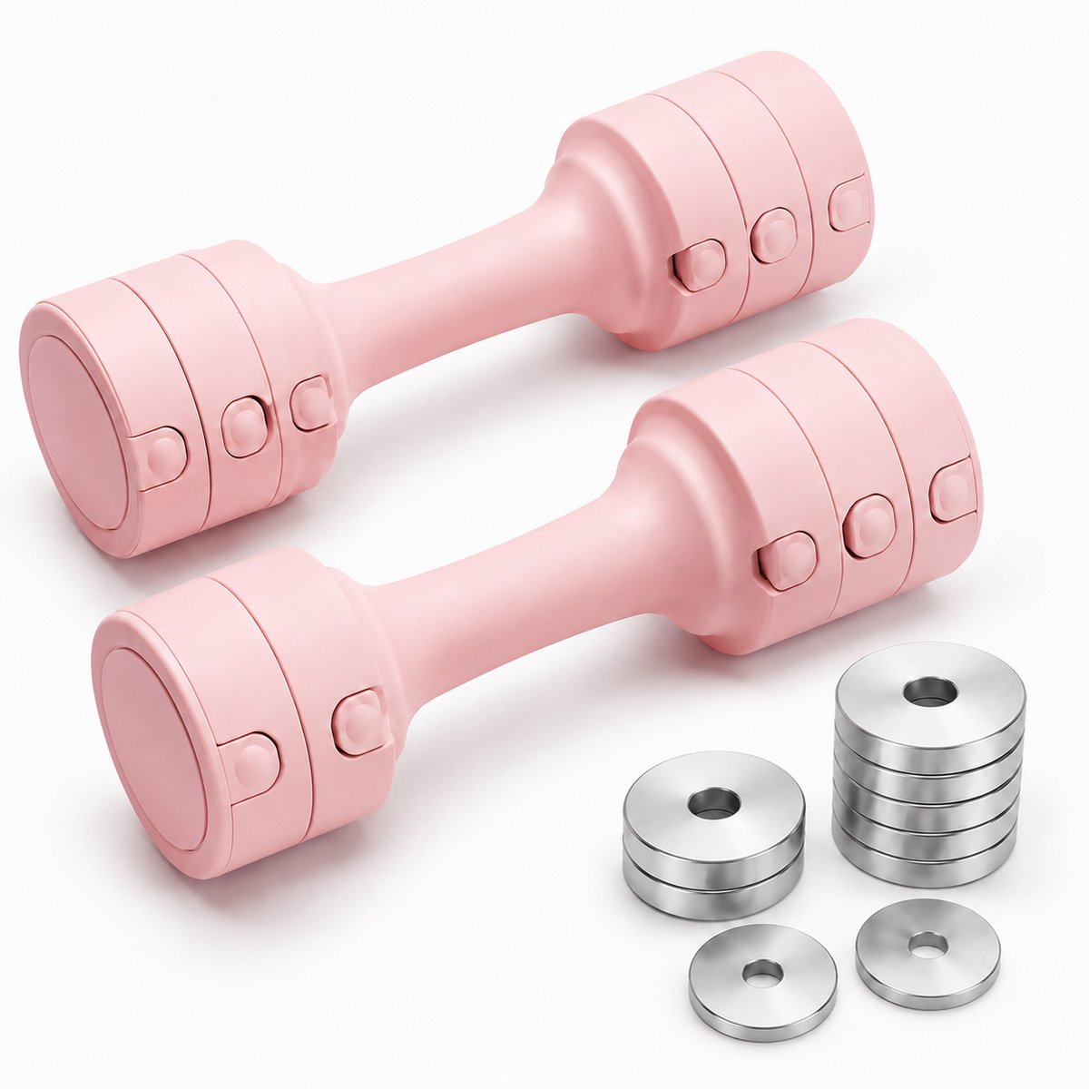 Gloovon® - Verstelbare Dumbell - 2.5 KG - 1.5 KG t/m 2.5 KG - Smart Dumbbells - Dames Halters - Halterset voor Thuisgebruik - Krachttraining - Fitness - Roze