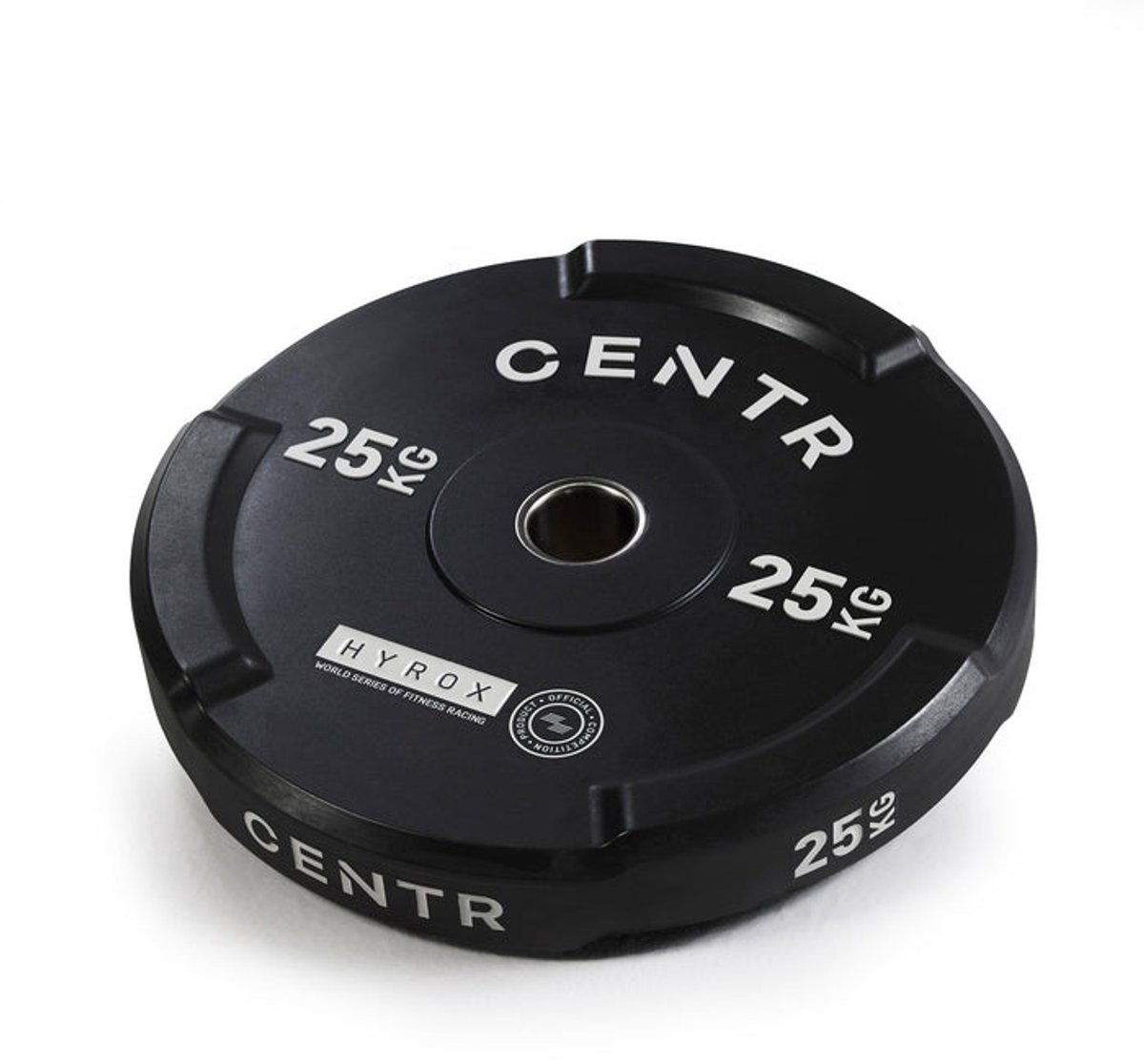 Centr x Hyrox - Competition Edge Bumper Plate 25KG - Gewicht Schijf - Sport Gewichten - Fitness - Zwart - Per Stuk