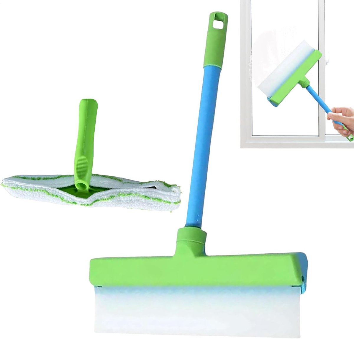 Douchewisser Siliconen - Badkamer Schraper - Streepvrij Reinigen - Recyclebaar Materiaal - 30x17x7.5cm - Groen
