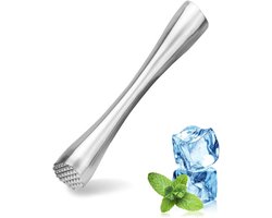 Cocktailstamper - IJscrusher - Stamper - RVS cocktail muddler - 8-inch - Professionele roestvrijstalen muddler - Muddler - Cocktail accessoire - Muddler voor Mojito en Cocktails – Ideaal hulpmiddel voor de thuisbar- bartenders en in de keuken