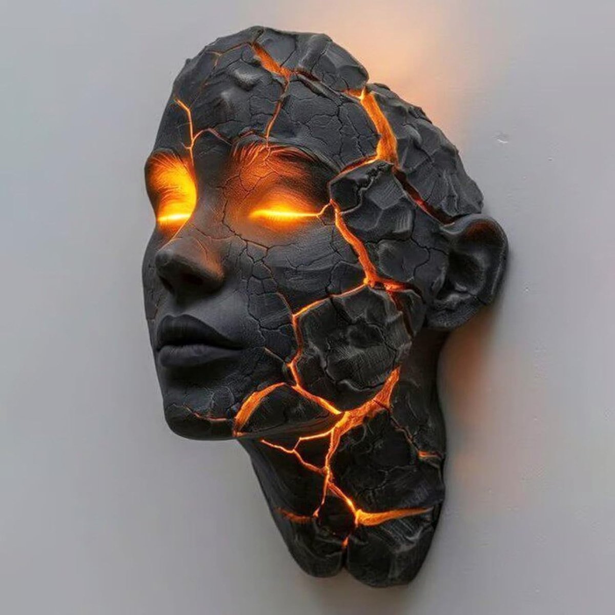 Kraftverdia® Cracked Soul Wandlamp Decoratie – 3D Gebarsten Kunst LED Wandlicht – Sfeervol