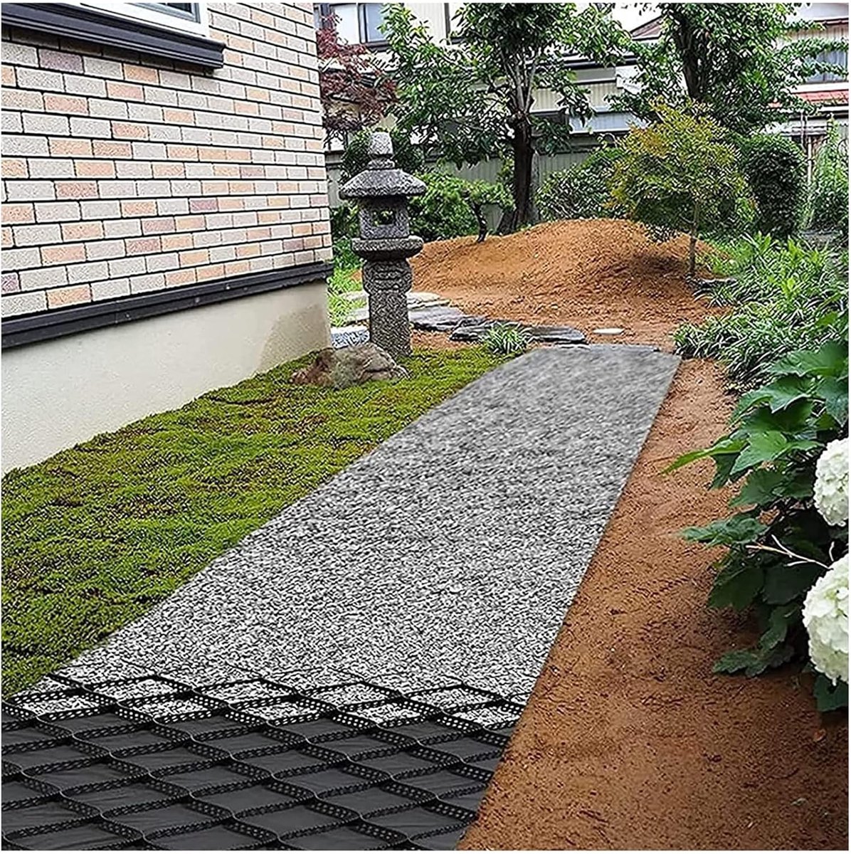 Grondrooster Versterkingsgaas - Stabilisatie Raster - Opritten Stabiliseren - Hoge Draagkracht - 5 meter lengte - Zwart