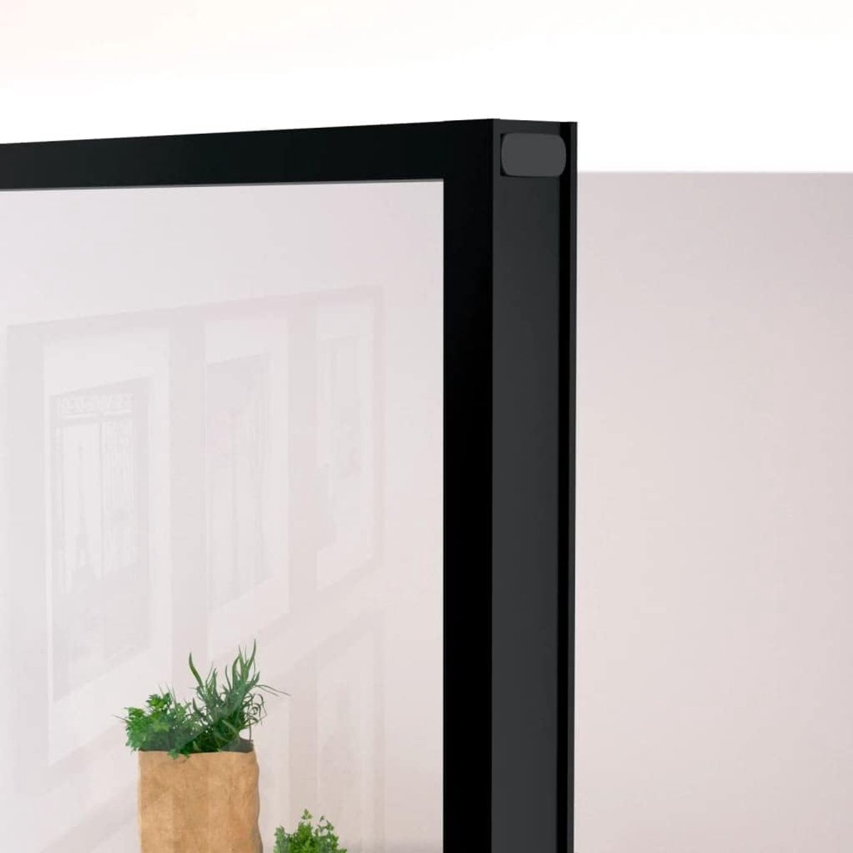 Binnendeur Glas - Sierlijke Deur - Ruimte Indelen - Stabiel Aluminium Frame - 201 x 102 cm - Zwart