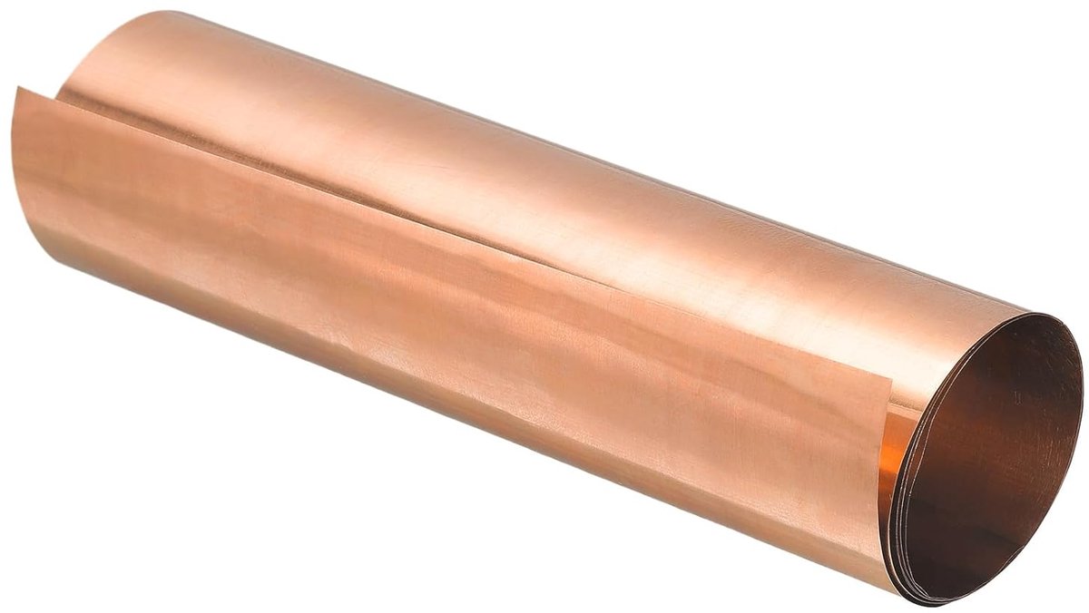 Koperen Plaat Rol - Metaal Folie - Hobby Projecten - Goede Geleiding - 1000 x 200 mm - Brons