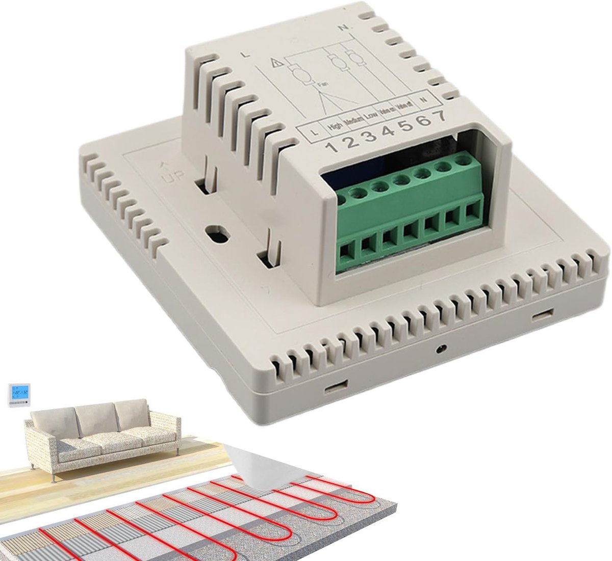 Digitale Thermostaat - Vloerverwarming Controller - Thuis Verwarmen - Vorstbescherming - 10 Centimeter - Wit