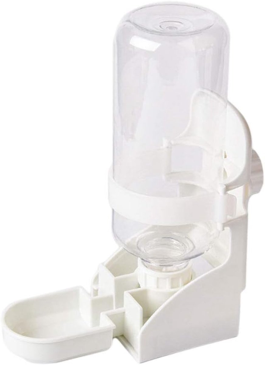 Konijn Water Feeder – Dieren Drinkbak – Kooi Drinken – Stil Zwaartekrachtontwerp – 500 ml – Wit