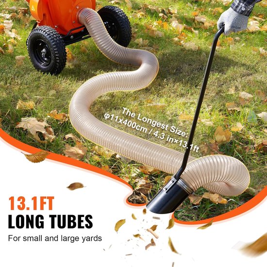 VEVOR Houtversnipperaar Hakselaar Mulcher Blad Vacuüm Kit, 4,3 Inch x 4,0 m Heavy Duty Universele Houtversnipperaar Accessoire, 10 cm Diameter voor Groot Volume Voeden, Fit Mainstream Brand (Chipper van VEVOR — afbeelding 3