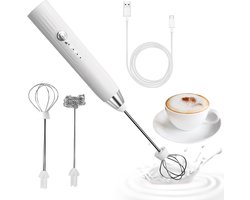 Elektrische Melkopschuimer - Mini Garde - Koffie Maken - 3 Snelheden - USB Oplaadbaar - Zilver