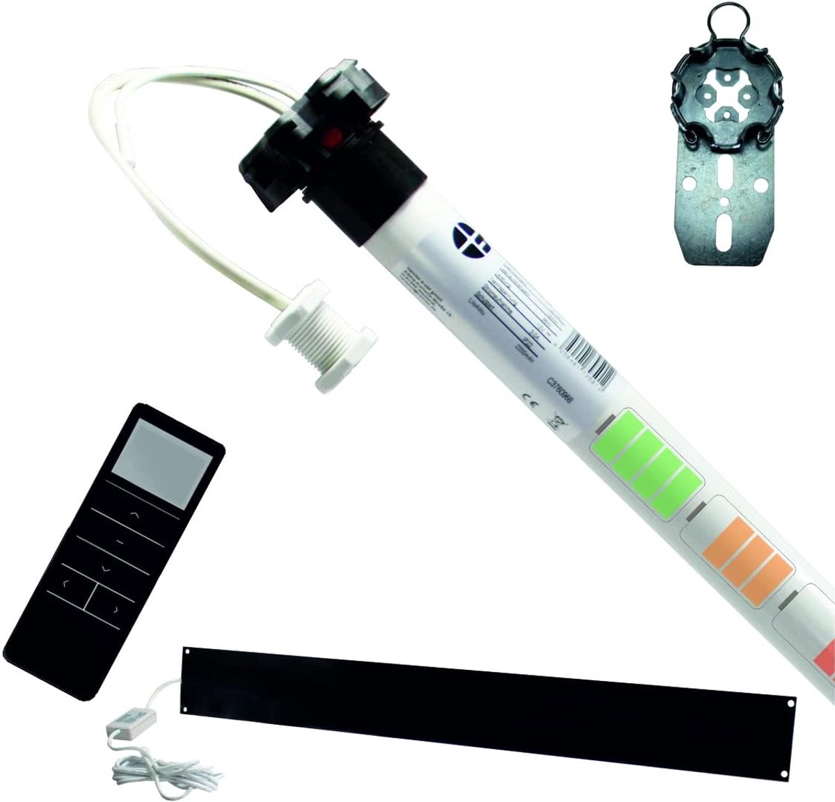Accu motor set - Rolluik aandrijving - Automatisch ramen sluiten - Zonder stroomkabel - 40 mm as - Wit