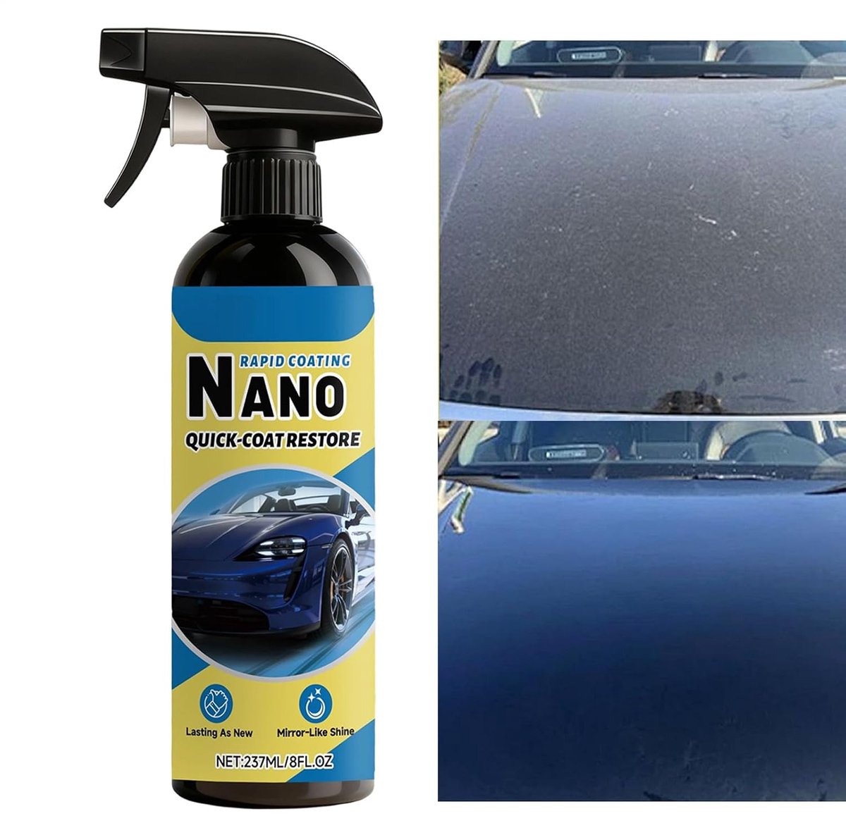 Coatmiddel met Snel Effect - Beschermende Spray - Auto Glans Herstellen - Stofafstotende Formule - 237 ml - Transparant