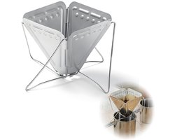 Dailygoods- Koffiedruppelaar Opvouwbaar - Koffiefilterhouder - Roestvrij Staal - Campingkoffiefilter - Compact - Flexibel Maatdesign 17 x 8,5 x 10 cm - Koffiefilter