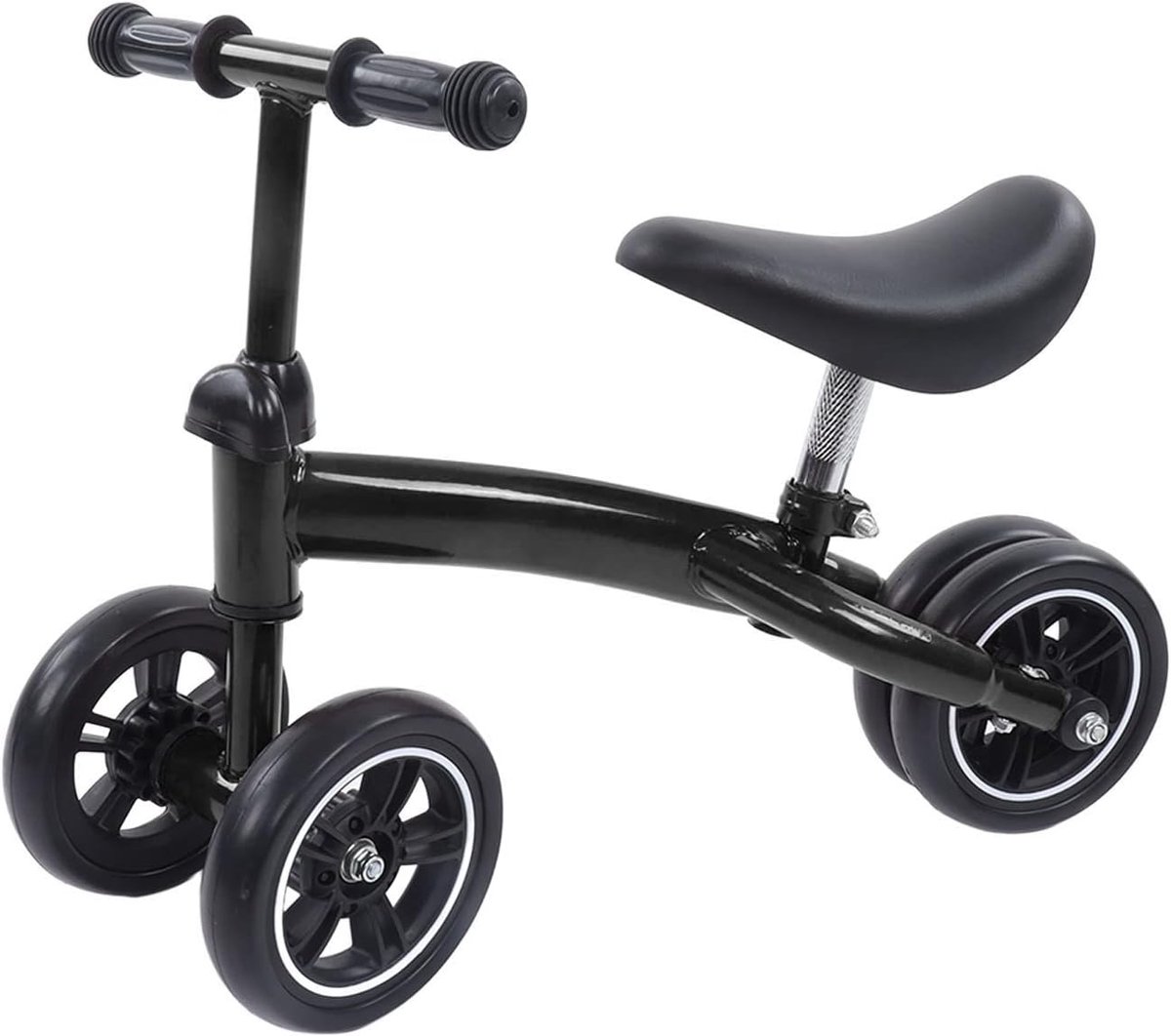 Kinderloopfiets Peuters - Eerste Fiets - Motoriek Ontwikkelen - In Hoogte Verstelbaar - 56 x 23 x 20 cm - Zwart