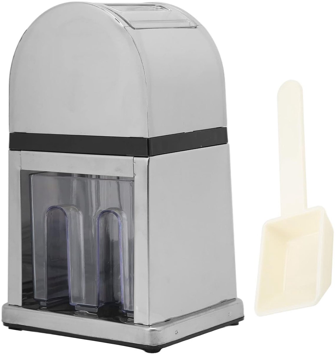 Handmatige IJsmachine - Schraapijs Maker - Drankjes Maken - Arbeidsbesparend Slzwengelsysteem - 26cm Hoog - Zilver