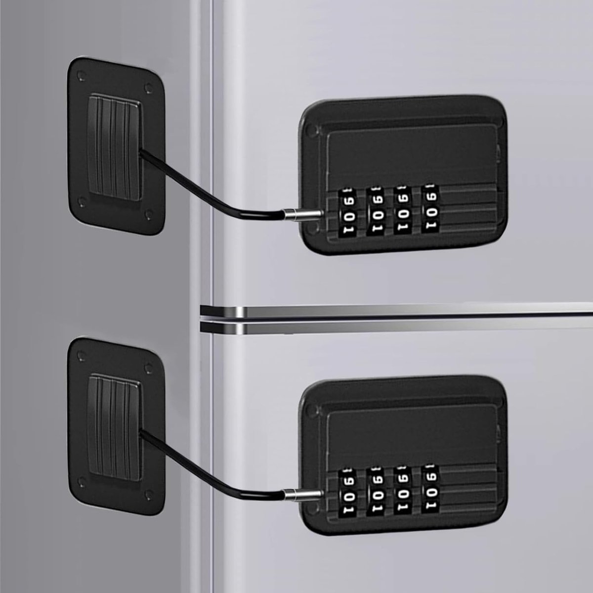 YAGXIG 2-pack koelkastsloten - Kastsloten - Kindveilige kastsloten - Geschikt voor koelkasten, kasten, ramen en laden (zwart)