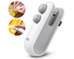 PureVolt 2-en-1 Scelleuse de sacs – Mini scelleuse thermique rechargeable avec couteau de coupe – Scellage et fermeture hermétiques des sacs – Appareil de scellage magnétique et portable – Pour aliments et collations