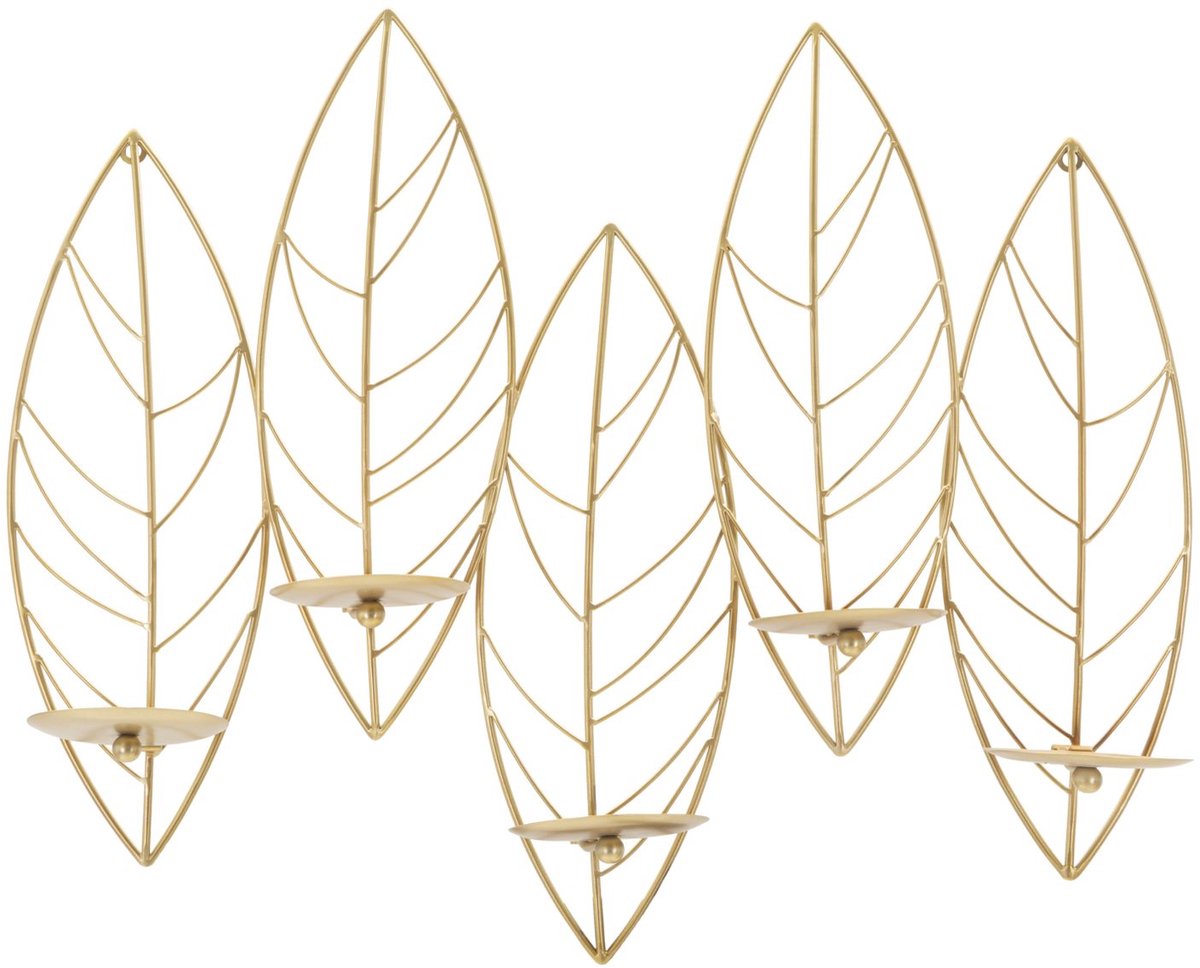 Mauro Ferretti Wandkandelaar Leaf 66×14×56 cm Goud