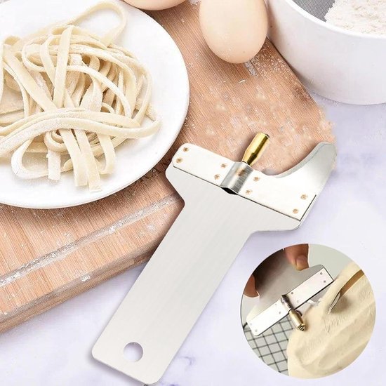 Pastasnijder - Deegsnijder - Zelf Pasta Maken - Niet-klevend Ontwerp - 15 x 7.8 cm - Zilver — afbeelding 4