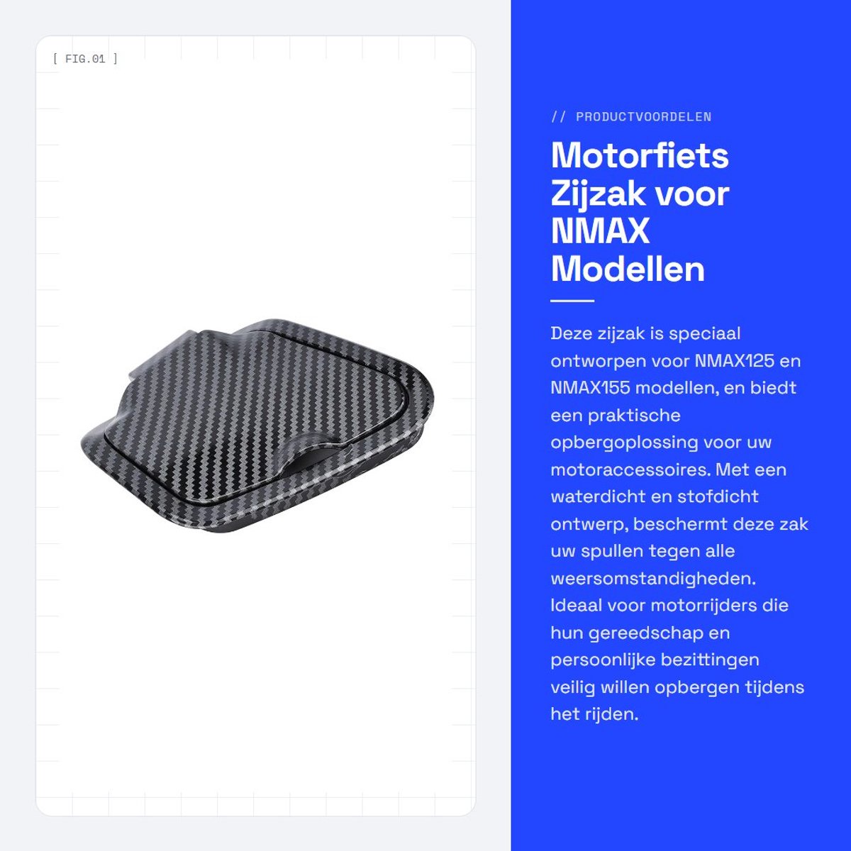 Dailygoods- Zijdeksel Geschikt voor NMAX125/NMAX155/V V2 - Stof-/Waterdicht - Opbergoplossing - Beschermhoes - Robuuste Constructie - Gereedschap Bescherming - Motorfiets Tas