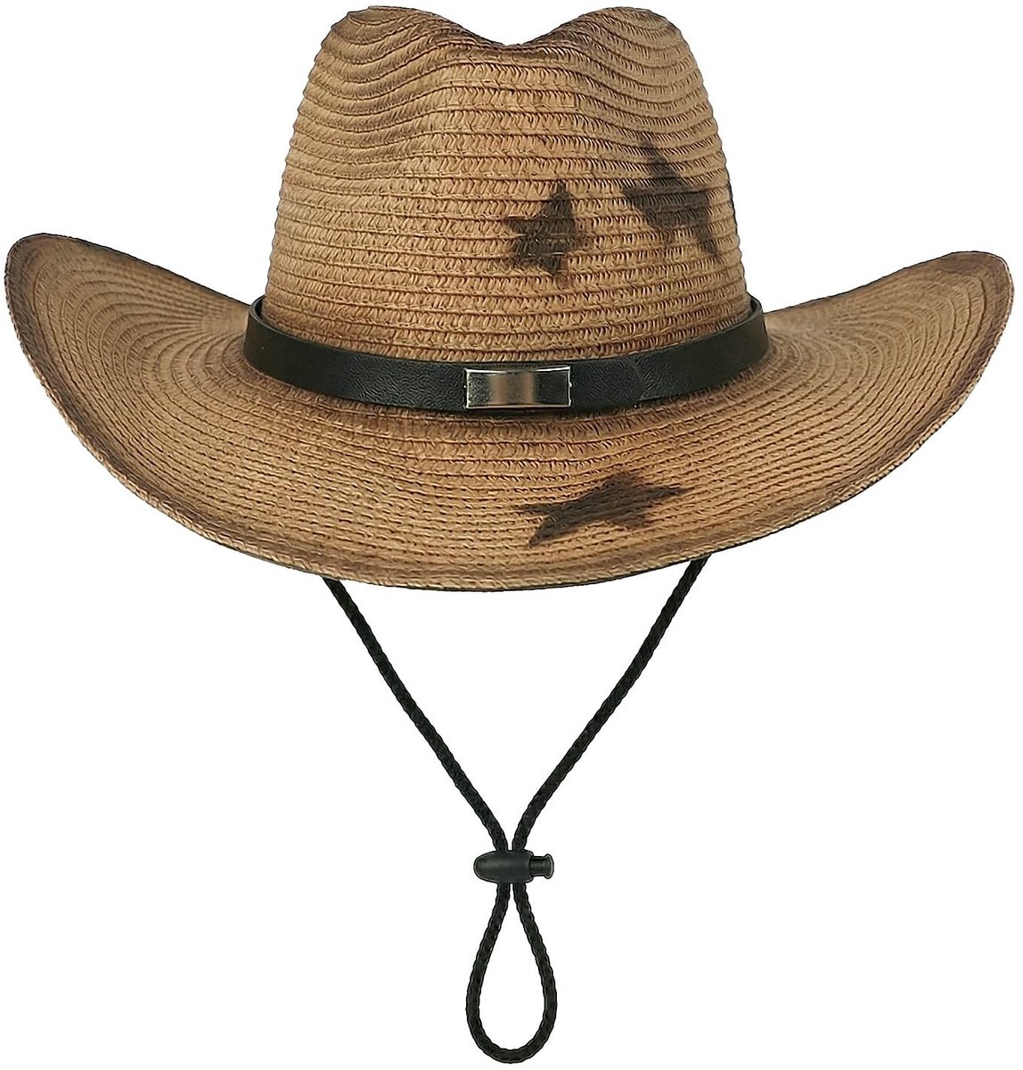Dailygoods- Zonnehoed UV-bescherming - Cowboyhoed dames - Strohoed - Brede rand 9 cm - Retro design - Lichtgewicht en ademend
