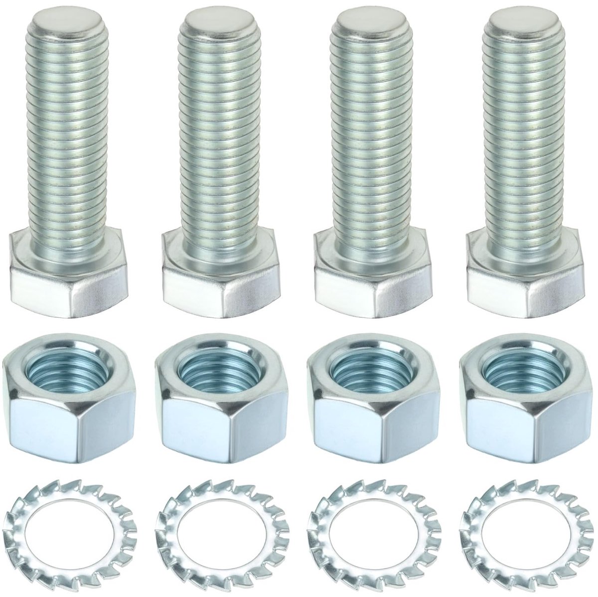 Dailygoods- Trekhaakbout Set - 4x M16 x 50mm - Inclusief Moeren/Washers - Schokbestendig - Roestbestendig - Geschikt voor Diverse Voertuigen - Trekhaakbevestiging