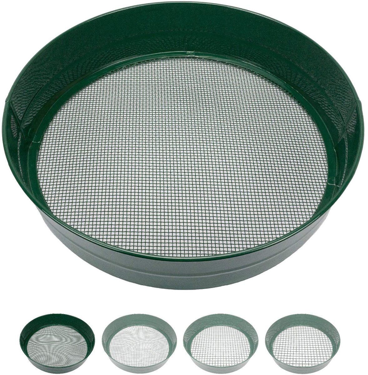 Dailygoods- Tuinzeef 33 cm Ø - Stevige Zeef - Roestbescherming - Stapelbaar - Voor Aarde/Compost/Zaden - Lichtgewicht 510 gram - Grondzeef