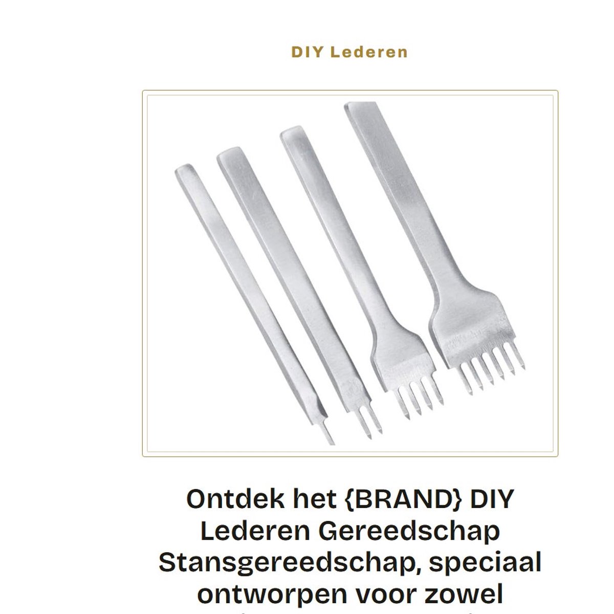 Dailygoods- Stansgereedschap 4 Stuks - Hoog Koolstof Staal - Handvatontwerp - Slijtvastheid - Gatafstand 3 mm - Totale Lengte 100 mm - Leerstans