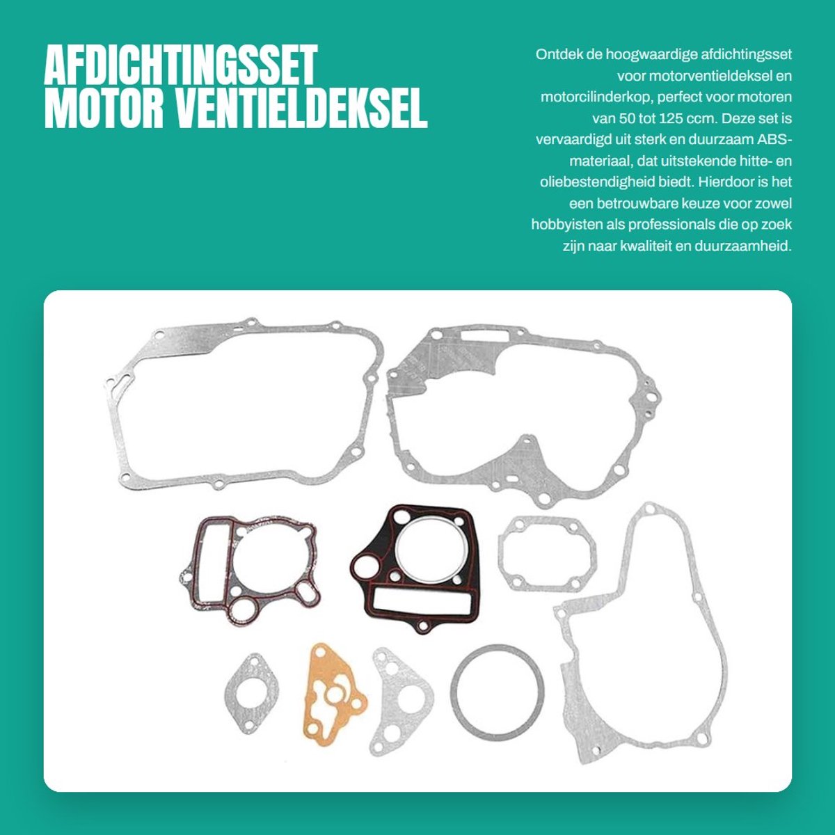 Dailygoods- Afdichtingsset Hoogwaardig ABS - Motor Ventieldeksel - Motorcilinderkop - Stator Koppeling - Aanzuigafdichting - Duurzaam en Betrouwbaar - Motorafdichting