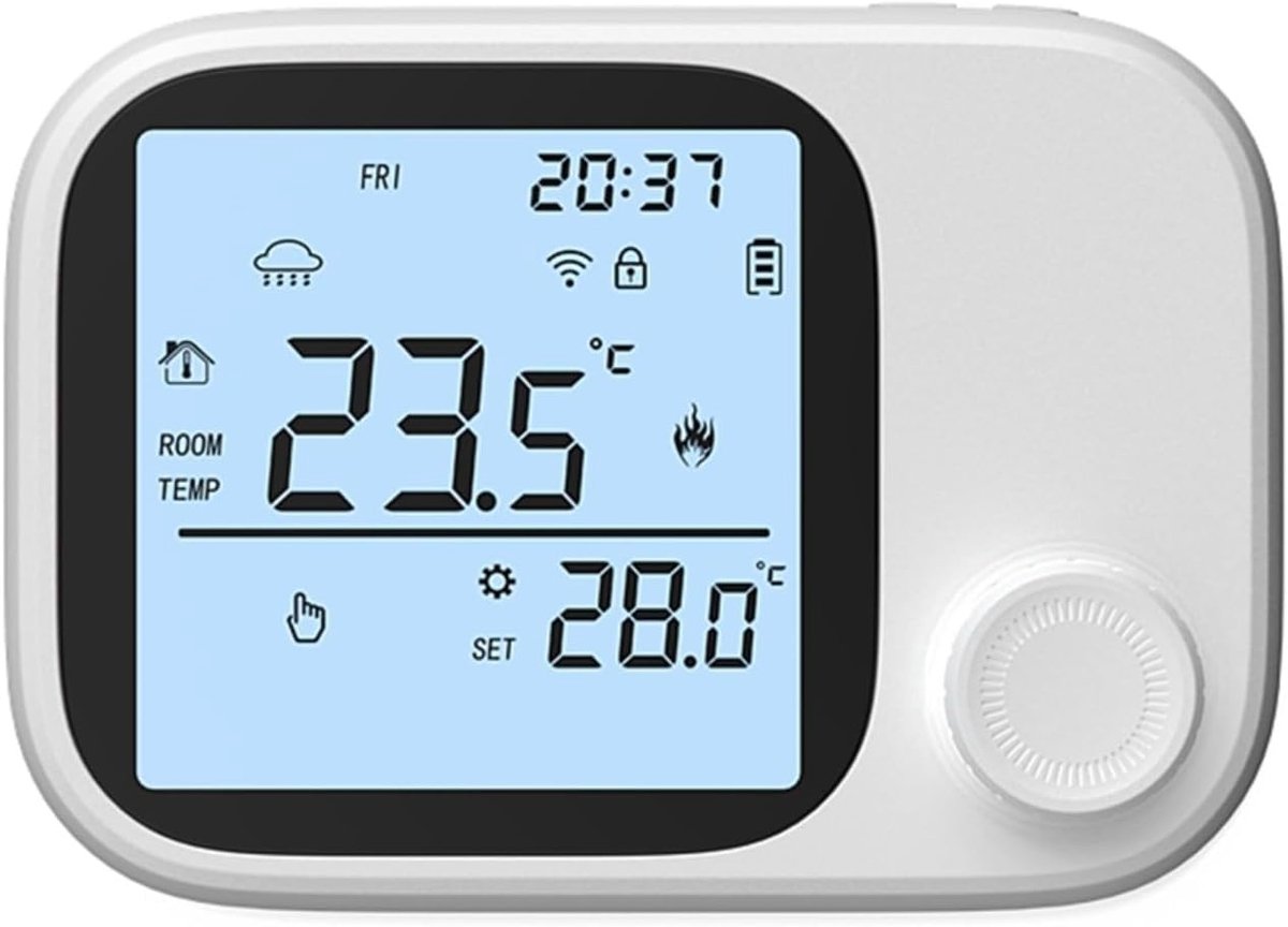 Slimme Thermostaat - Temperatuurregelaar App - Energie Besparen - Lange Draadloze Bereik - 20 x 10 x 3 cm