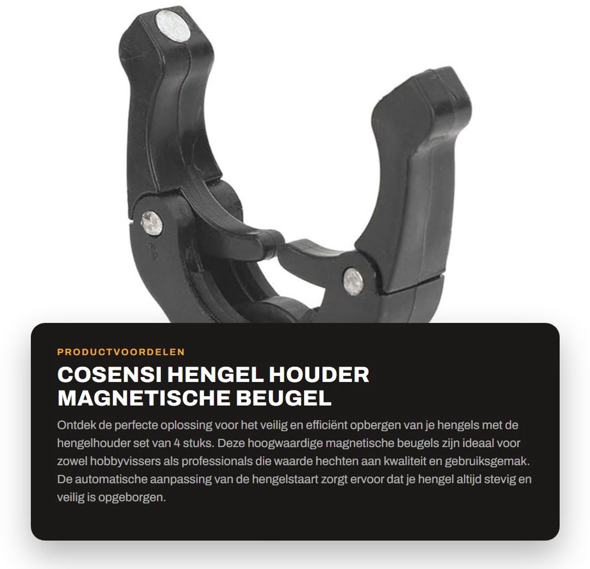 Dailygoods- Hengelhouder Stevig en Duurzaam - Magnetische Beugel - 4 Stuks - Lichtgewicht - Professioneel Ontwerp - Hoogwaardig ABS - Vissenaccessoires