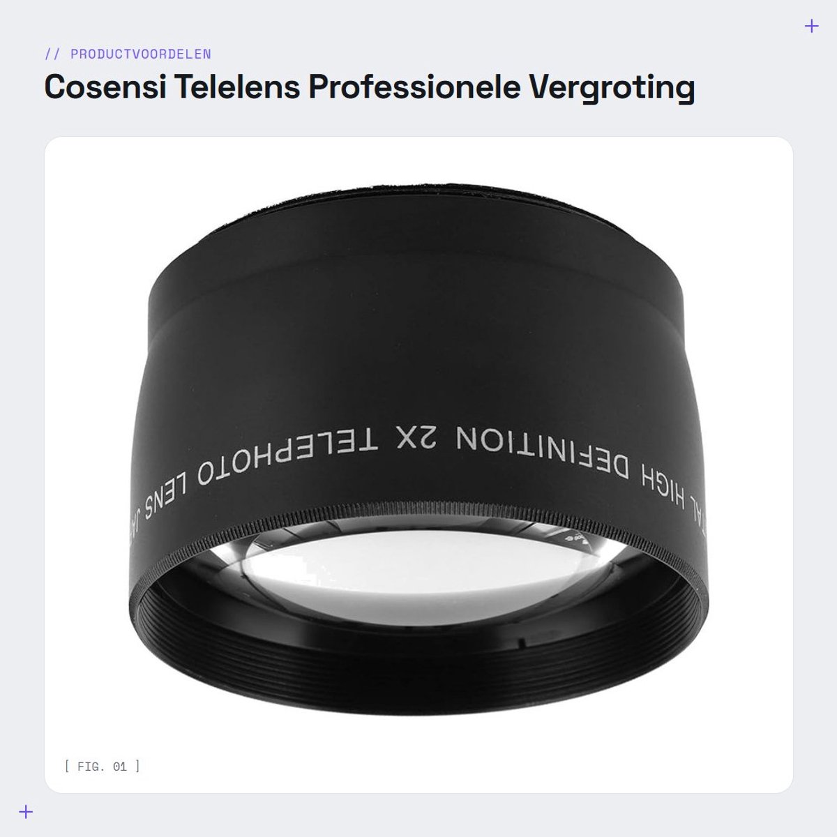 Dailygoods- Telelens Professionele Vergroting - HD-teleconversielens - Optisch Glas - Aluminiumlegering - Filterdiameter 55 mm - Geschikt voor Cameralens