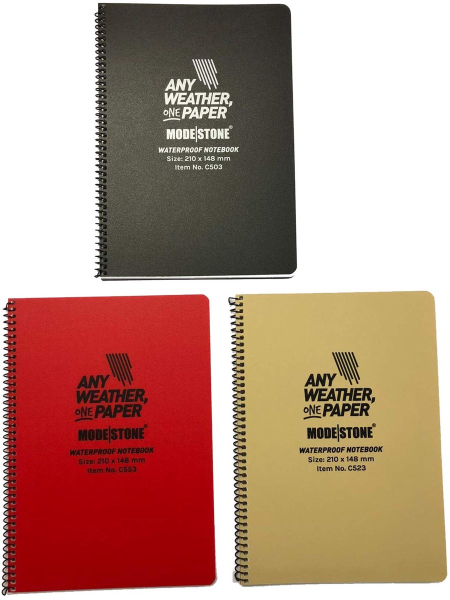 Dailygoods- Notitieblok Waterdicht - A5 - 100 Pagina's - 50 Vellen - 210x148mm - Milieuvriendelijk Papier - Waterdicht Notitieboek