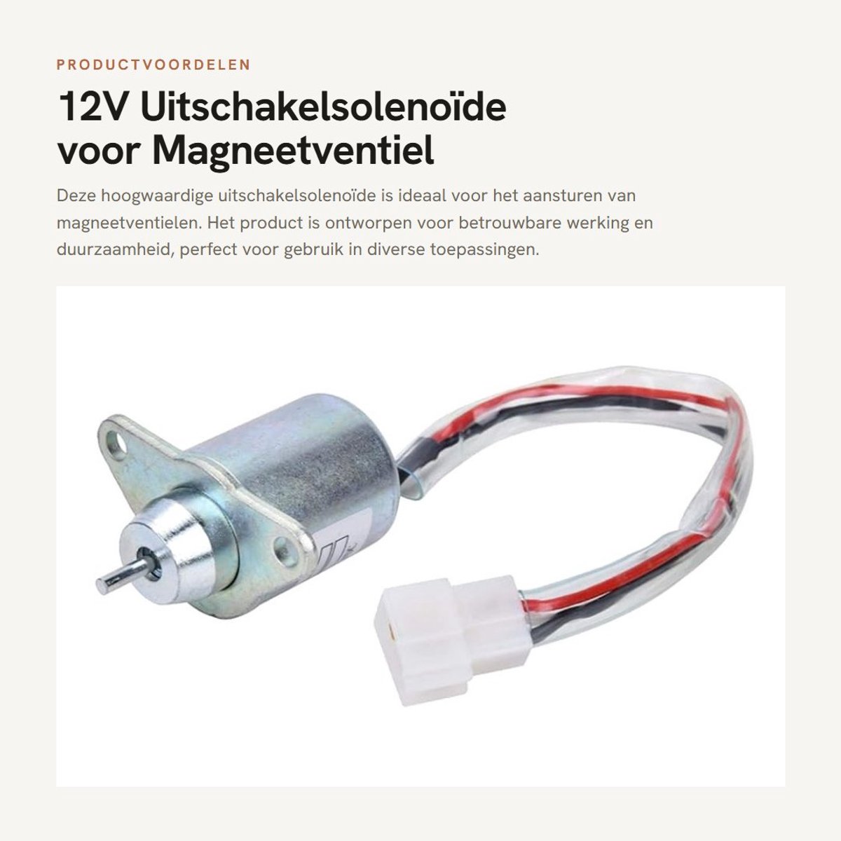 12V afsluiter magneetventiel graafmachine reserveonderdeel - Compatibel met Cummins YANMAR - hoge kwaliteit .
