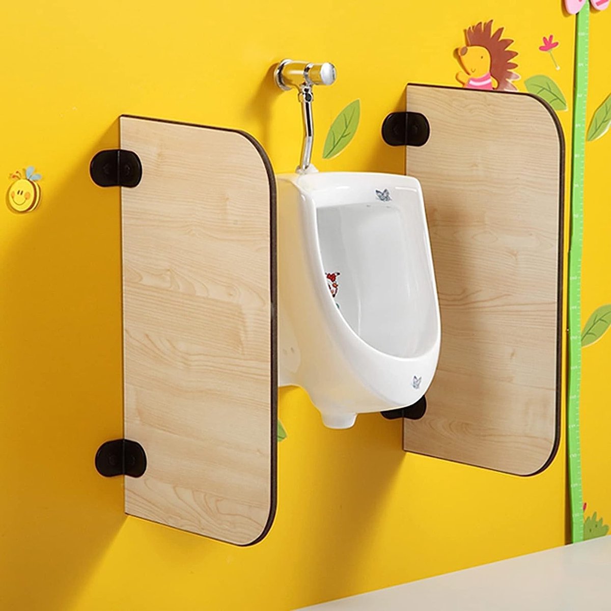 Toilet Privacy Scherm - Urinoir Afscheiding - Ruimte Verdelen - Hoge Dichtheid Board - L450mm x H800mm - Houtnerf