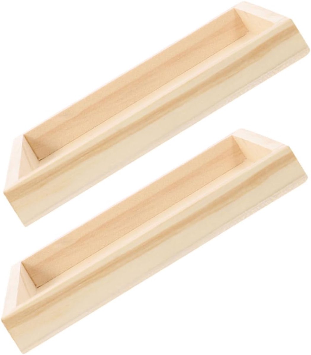 Houten Opbergplanken - Blokken Tray - Puzzels Sorteren - Duurzaam Stevig Hout - 12x12x1.5cm - Beige