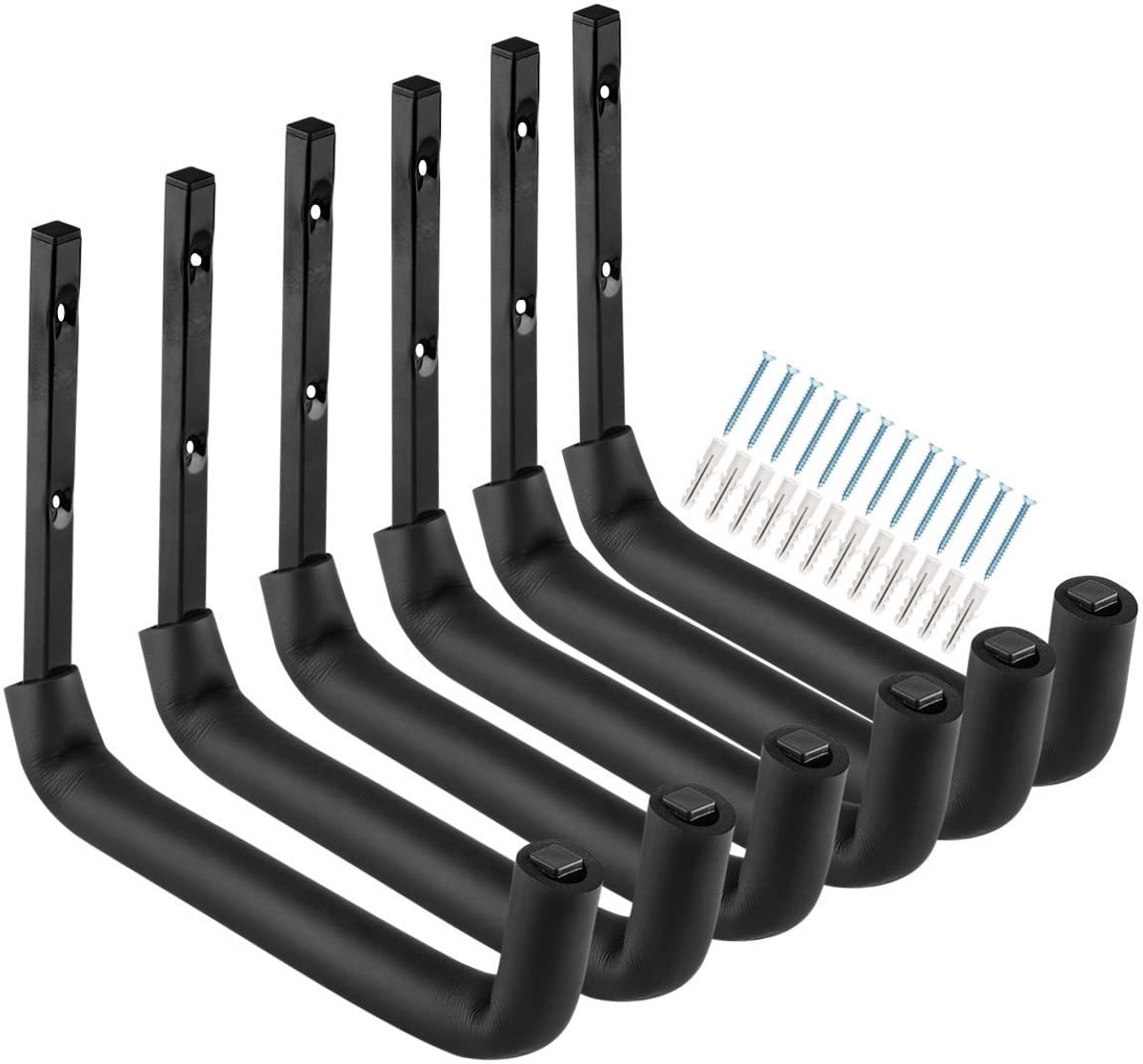 Dailygoods- Garagehaken 25 cm Heavy Duty - Opberghaken - Wandmontage - Tuingereedschap - Fietsen - Zwaar en roestbestendig, 6-pack